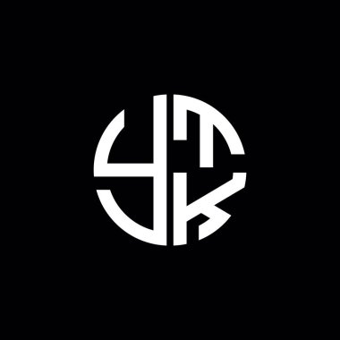 YTK logosu YTK ikonu YTK vektörü YTK monogramı YTK minimalist YTK Çemberi düz, modern, soyut logo tasarımı