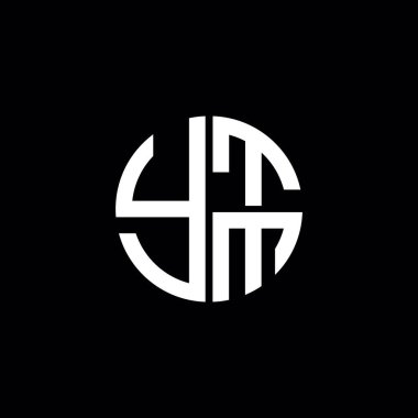 YTM logosu YTM simgesi YTM vektörü YTM monogram harfi YTM minimalist YTM Çember YTM düz modern düz soyut logo tasarımı