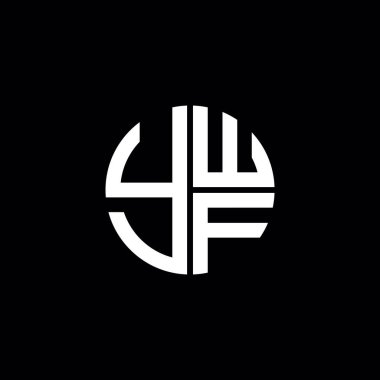 YWF logosu YWF vektörü YWF monogram YWF harfi YWF minimalist YWF Circle YWF düz modern düz soyut logo tasarımı