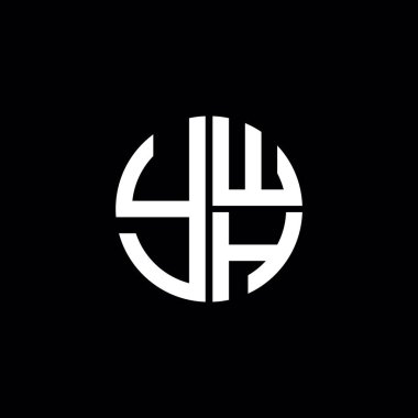 YWH logosu YWH simgesi YWH vektörü YWH monogram harfi YWH minimalist YWH Circle YWH düz modern düz soyut logo tasarımı