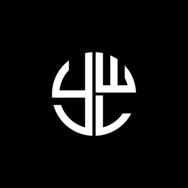 YWL logosu YWL simgesi YWL vektörü YWL monogram harfi YWL minimalist YWL Circle YWL düz modern düz soyut logo tasarımı
