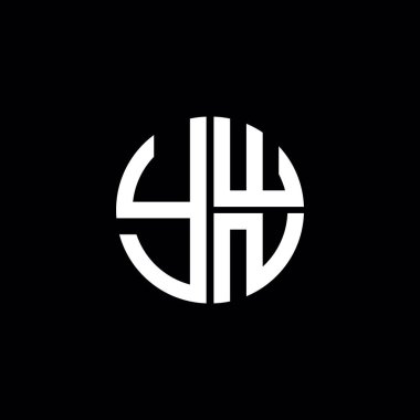 Kendi logosu YWN ikonu YWN vektörü YWN monogram YWN harfi YWN minimalist YWN Circle düz düz, modern, soyut logo tasarımı