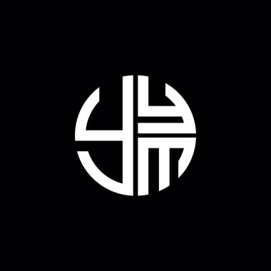 YYM logosu YYM simgesi YYYM vektörü monogram YYYM harfi minimalist YYYM Çemberi düz modern düz soyut logo tasarımı