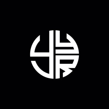 YYR logosu YYR ikonu YYYR monogram YYYR harfi minimalist YYR Çemberi düz modern düz soyut logo tasarımı