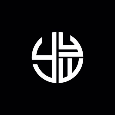YYW logosu YYW ikonu YYYW vektörü monogram YYW harfi minimalist YYW dairesi düz modern düz soyut logo tasarımı