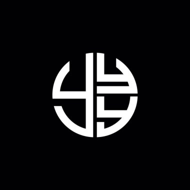 YYY logosu YYY simgesi YYY vektörü monogram YYY harfi YYY minimalist YYY Circle YY düz modern düz soyut logo tasarımı