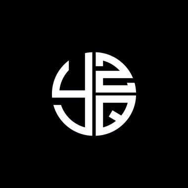 YZQ logosu YZQ simgesi YZQ monogramı YZQ harfi minimalist daire düz modern soyut logo tasarımı