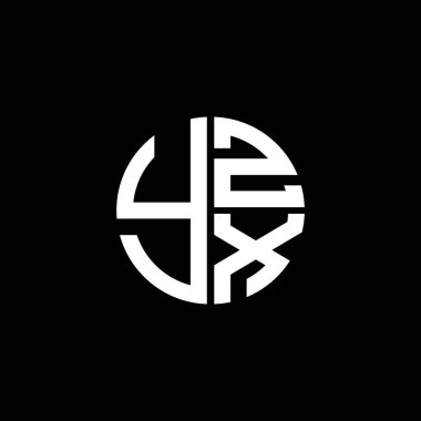 YZX logosu YZX simgesi YZX monogram YZX harf minimalist daire düz modern soyut logo tasarımı