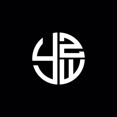 YZW logosu YZW simgesi YZW monogram YZW harf minimalist daire düz modern soyut logo tasarımı