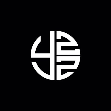YZZ logosu YZZ simgesi YZZ harfli minimalist daire düz modern soyut logo tasarımı