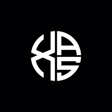 XAS logosu XAS simgesi XAS harfli minimalist daire düz modern soyut logo tasarımı