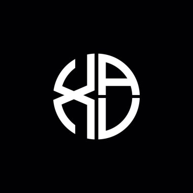 XAV logosu XAV simgesi XAV monogram XAV harf minimalist daire düz modern soyut logo tasarımı
