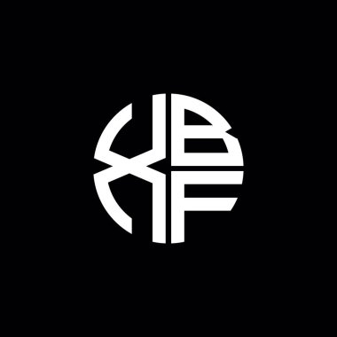 XBF logosu XBF monogramı XBF harfi minimalist daire düz modern logo tasarımı