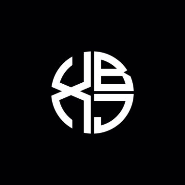 XBJ logosu XBJ simgesi XBJ monogram XBJ harf minimalist daire düz modern logo tasarımı