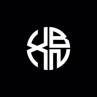 XBN logosu XBN simgesi XBN monogram XBN harf minimalist daire düz modern soyut logo tasarımı