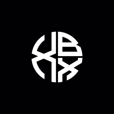 XBX logosu XBX monogramı XBX harfi minimalist daire düz modern logo tasarımı