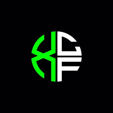 XCF logosu XCF monogramı XCF harfi minimalist daire düz modern logo tasarımı