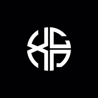 XCP logosu XCP simgesi XCP harfi XCP minimalist daire düz modern logo tasarımı