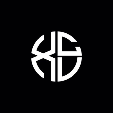 XCV logosu XCV simgesi XCV monogram XCV harf minimalist daire düz modern logo tasarımı