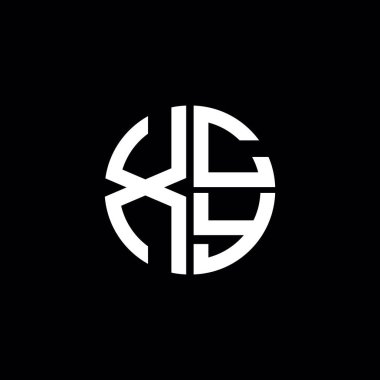 XCY logosu XCY simgesi XCY monogram XCY harf minimalist daire düz modern logo tasarımı