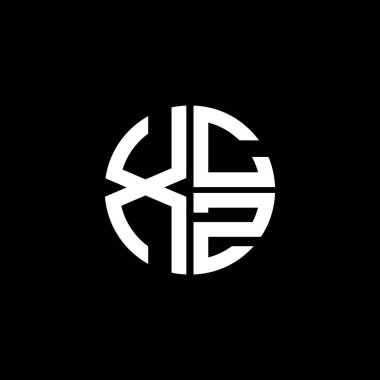 XCZ logosu XCZ simgesi XCZ simgesi XCZ harfi minimalist daire düz modern soyut logo tasarımı