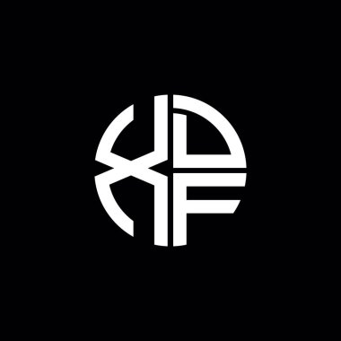 XDF logosu XDF monogramı XDF harfi minimalist daire düz modern logo tasarımı