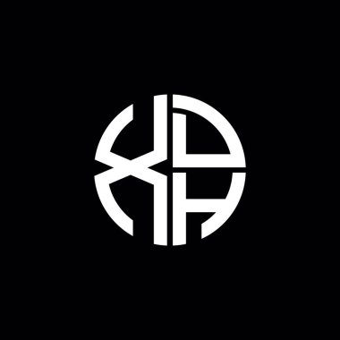 XDH logosu XDH simgesi XDH monogram XDH harf minimalist daire düz modern soyut logo tasarımı