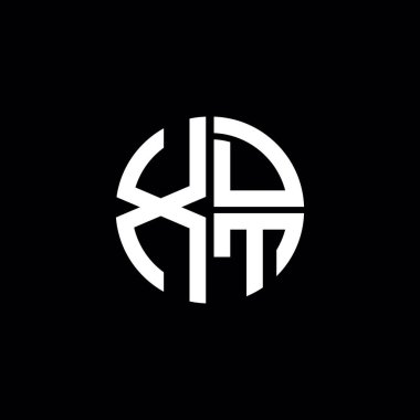 XDT logosu XDT simgesi XDT monogram XDT harf minimalist daire düz modern logo tasarımı