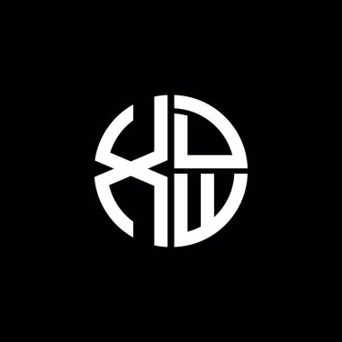 XDW logosu XDW simgesi XDW monogram XDW harf minimalist daire düz modern soyut logo tasarımı