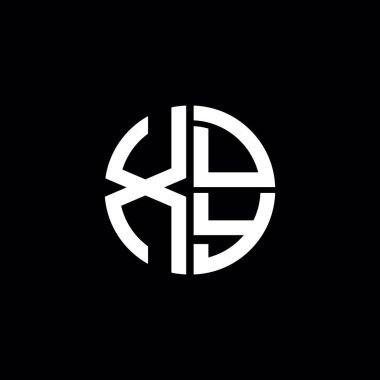 XDY logosu XDY monogramı XDY harfi minimalist daire düz modern soyut logo tasarımı