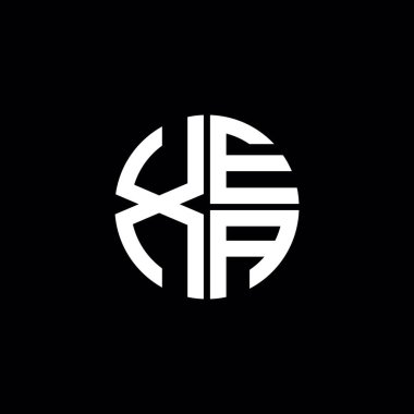 XEA logosu XEA simgesi XEA monogram XEA harf minimalist daire düz modern soyut logo tasarımı