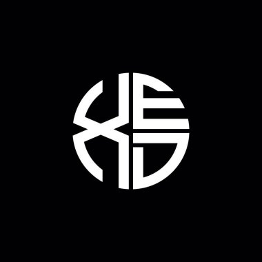 XED logosu XED monogram XED harf minimalist daire düz modern soyut logo tasarımı