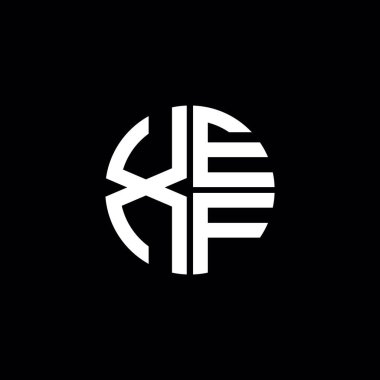 XEF logosu XEF monogramı XEF harfi minimalist daire düz modern logo tasarımı