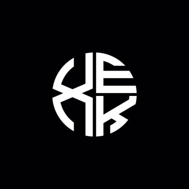 XEK logosu XEK simgesi XEK monogramı XEK harfi minimalist daire düz modern logo tasarımı