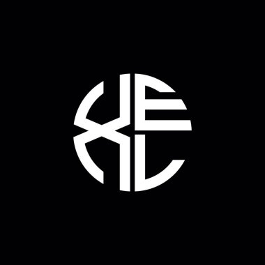 XEL logosu XEL simgesi XEL harfli minimalist daire düz modern soyut logo tasarımı