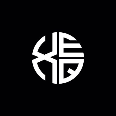 XEQ logosu XEQ simgesi XEQ monogram XEQ harfi minimalist daire düz modern soyut logo tasarımı