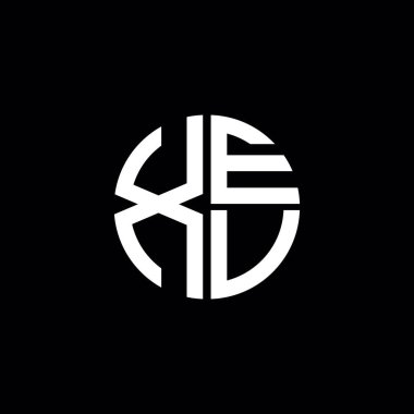 XEV logosu XEV simgesi XEV monogram XEV harf minimalist daire düz modern soyut logo tasarımı