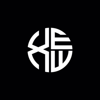 XEW logosu XEW simgesi XEW monogram XEW harf minimalist daire düz modern soyut logo tasarımı