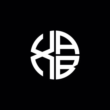 XAB logosu XAB monogramı XAB harfi minimalist daire düz modern soyut logo tasarımı
