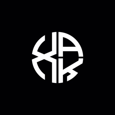 XAK logosu XAK simgesi XAK harfli minimalist daire düz modern soyut logo tasarımı