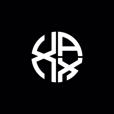 XAX logosu XAX simgesi XAX monogram XAX harfi minimalist daire düz modern soyut logo tasarımı