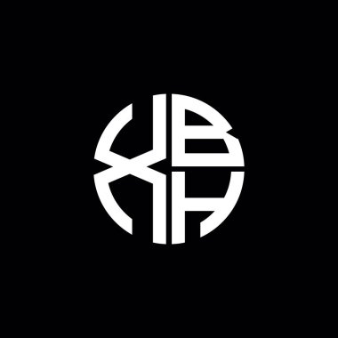 XBH logosu XBH simgesi XBH monogramı XBH harfi minimalist daire düz modern soyut logo tasarımı
