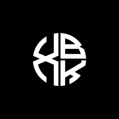 XBK logosu XBK simgesi XBK monogramı XBK harfi minimalist daire düz modern logo tasarımı