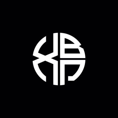 XBP logosu XBP monogramı XBP harfi minimalist daire düz modern soyut logo tasarımı