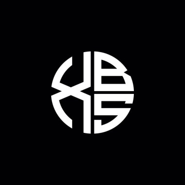 XBS logosu XBS monogramı XBS harfi minimalist daire düz modern soyut logo tasarımı