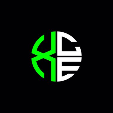 XCE logosu XCE monogramı XCE harfi minimalist daire düz modern soyut logo tasarımı