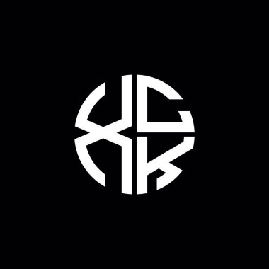 XCK logosu XCK monogramı XCK harfi minimalist daire düz modern soyut logo tasarımı
