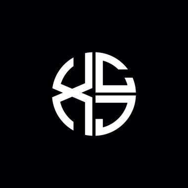 XCJ logosu XCJ simgesi XCJ monogram XCJ harf minimalist daire düz modern logo tasarımı