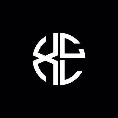 XCL logosu XCL simgesi XCL monogram XCL harf minimalist daire düz modern logo tasarımı
