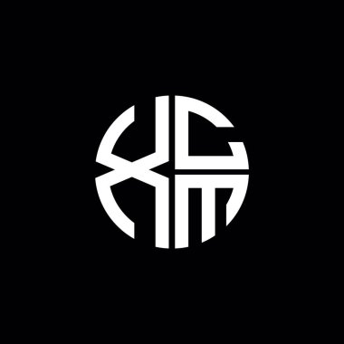 XCM logosu XCM simgesi XCM monogram XCM harf minimalist daire düz modern soyut logo tasarımı